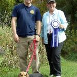 TD
Martin Yates and "Roxy"
 ~ Roxy TD (Beagle/female/07/23/2011) at the CCTC Tracking Test September 30, 2012